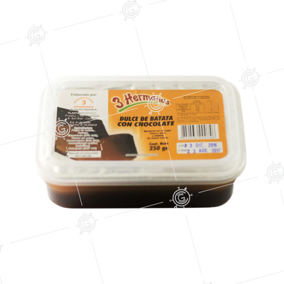 DULCE DE BATATA C CHOC 3 HERMANAS 250GR POT PLAST Casa Grütter