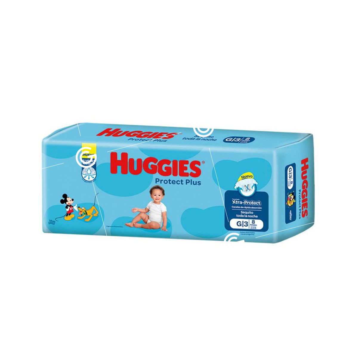 PAÑAL HUGGIES PROT PLUS G REG 12X8 CRUELLA(12)
